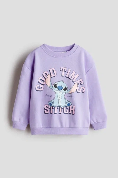 H&m Kids'  Printed Sweatshirt In Purple