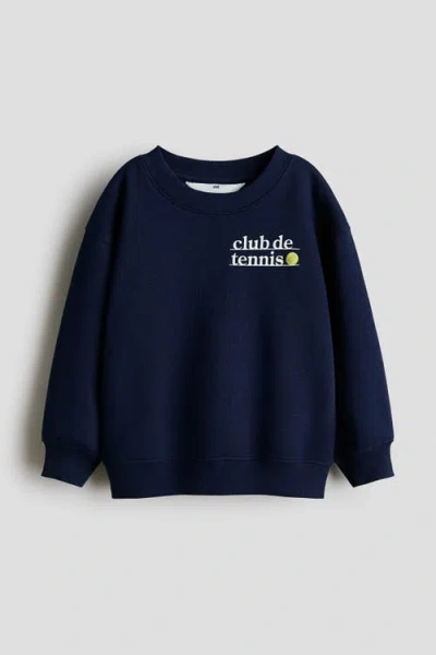 H&m Kids'  Printed Sweatshirt In Blue