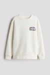 H&m Kids'  Printed Sweatshirt In White