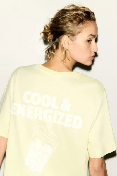 H&m Printed T-shirt In Yellow