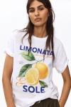 H&m Printed T-shirt In White