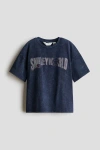 H&m Printed T-shirt In Blue