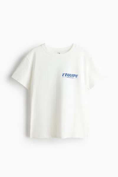H&m Printed T-shirt In White