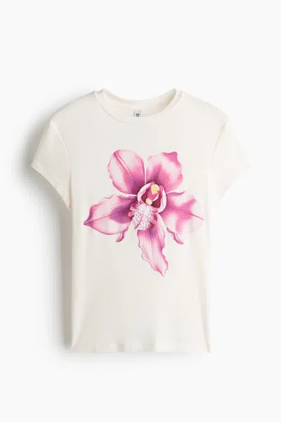 H&m Printed T-shirt In Yellow