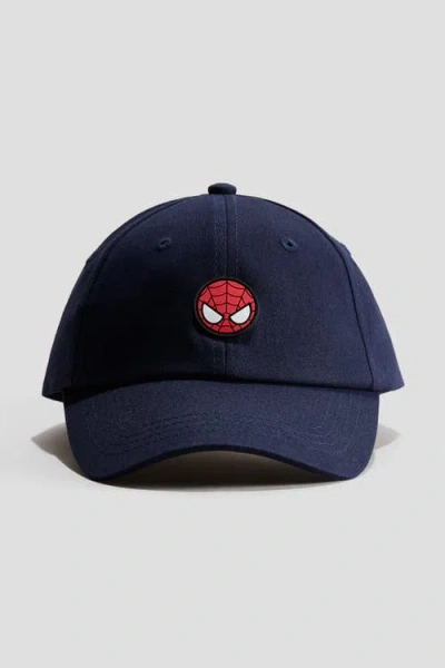 H&m Kids'  Printed Twill Cap In Blue