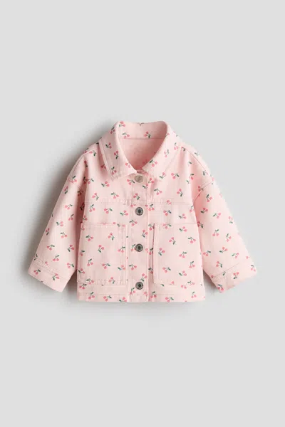 H&m Kids' Printed Twill Jacket In Pink