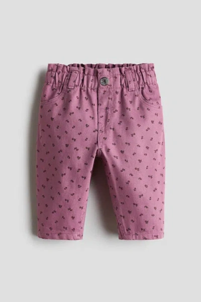 H&m Babies'  Printed Twill Trousers In Pink