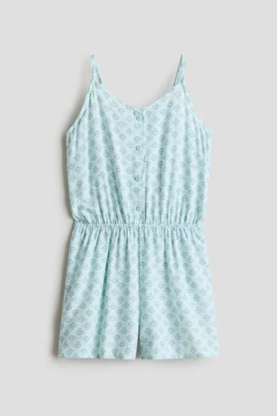 H&m Kids'  Printed Viscose Jumpsuit In Blue