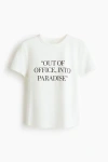 H&m Printed Viscose-blend T-shirt In White