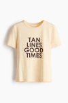 H&m Printed Viscose-blend T-shirt In Neutral