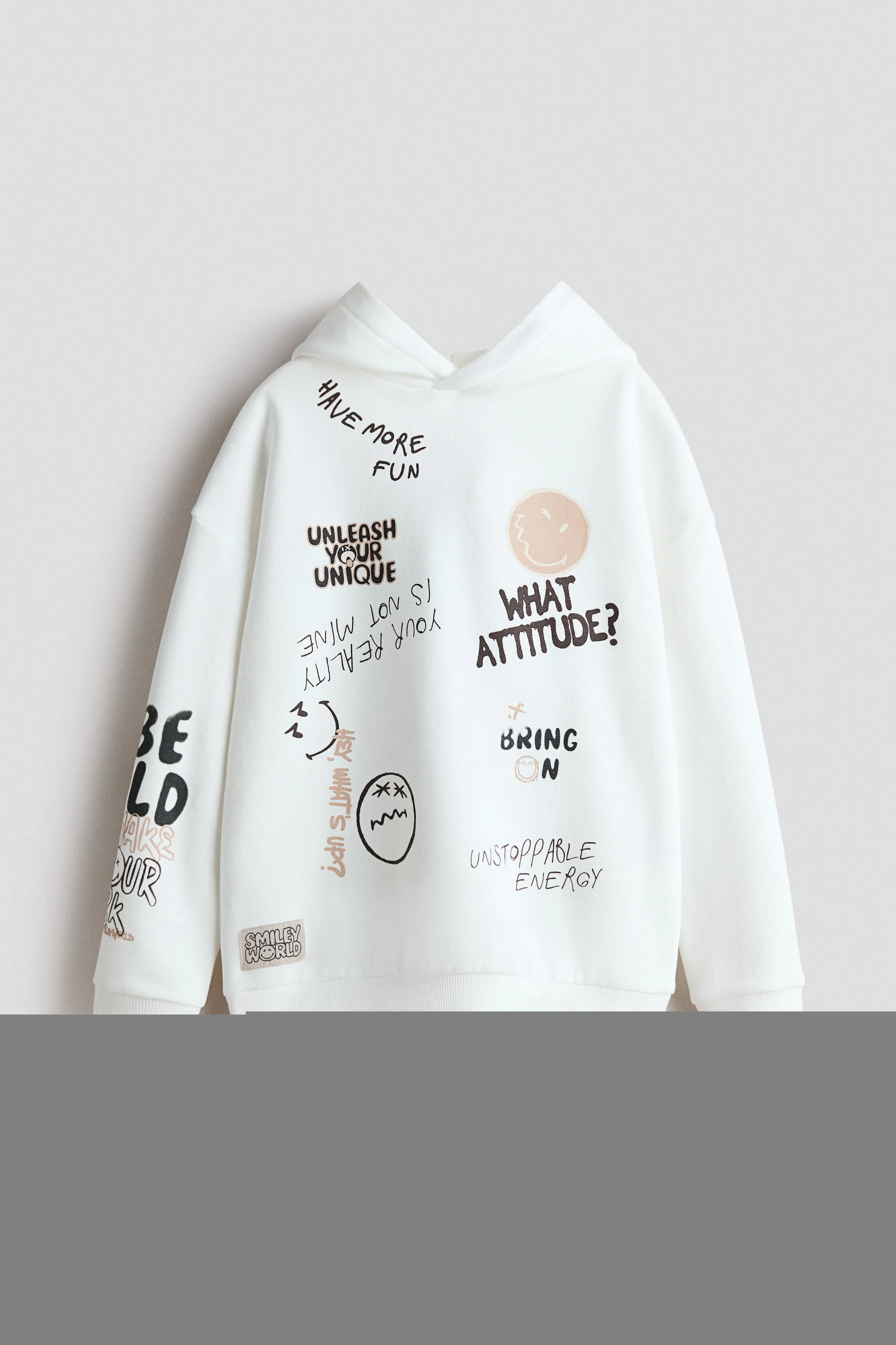 H&m Kids'  Print-motif Hoodie In White