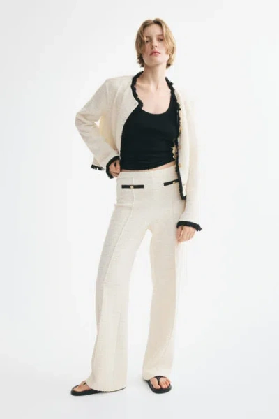 H&m Pull-on Bouclé-knit Pants In Multi