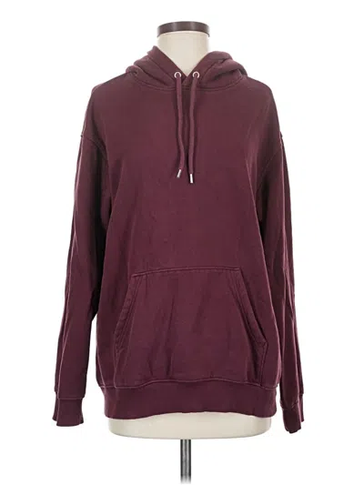 Pre-owned H&m Pullover Hoodie In Burgundy