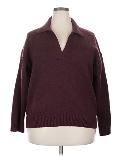 Pre-owned H&m Pullover Sweater In Burgundy