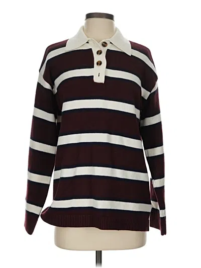 Pre-owned H&m Pullover Sweater In Burgundy
