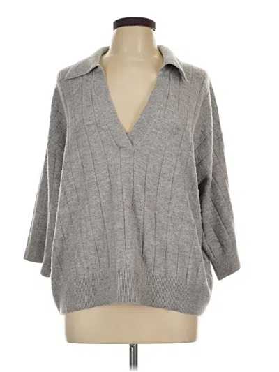 Pre-owned H&m Pullover Sweater In Gray
