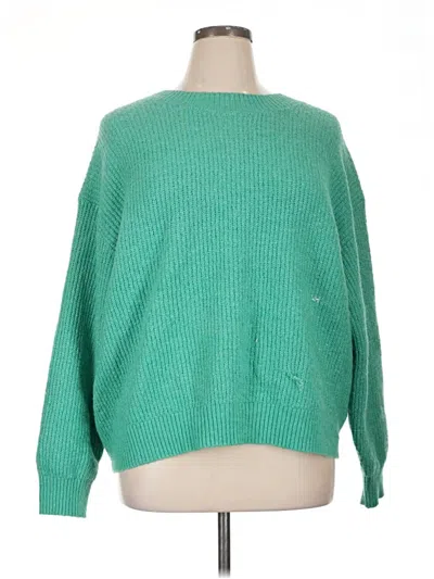 Pre-owned H&m Pullover Sweater In Green