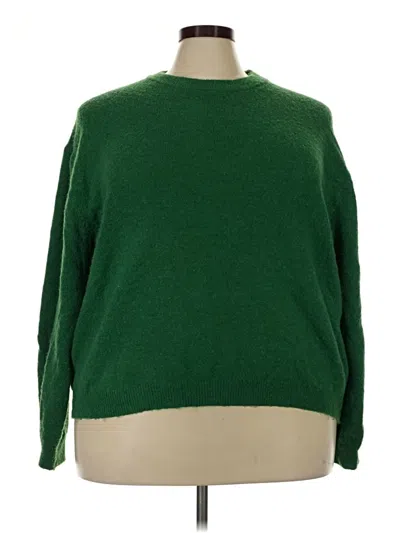 Pre-owned H&m Pullover Sweater In Green