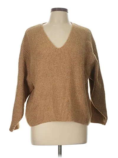 Pre-owned H&m Pullover Sweater In Tan