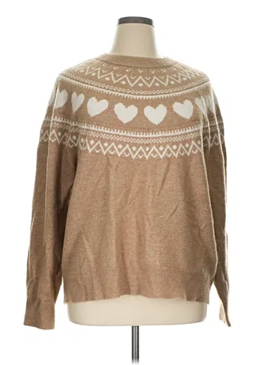 Pre-owned H&m Pullover Sweater In Tan