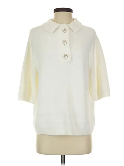 Pre-owned H&m Pullover Sweater In White