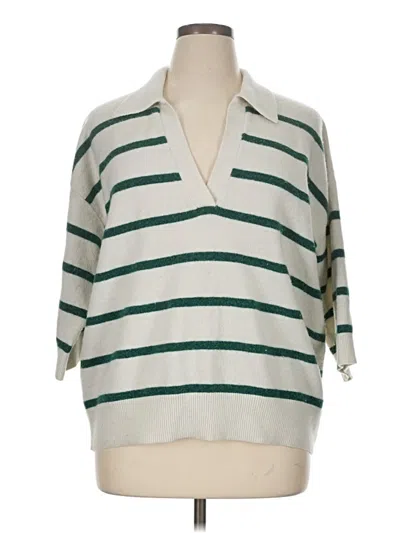 Pre-owned H&m Pullover Sweater In White