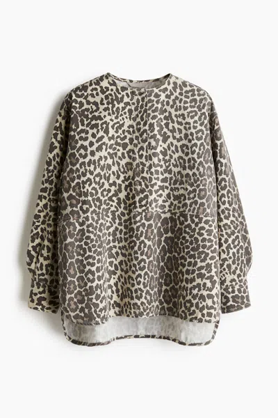 H&m Pullover Twill Blouse In Multi