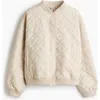 H&m Quilted Bomber Jacket In White