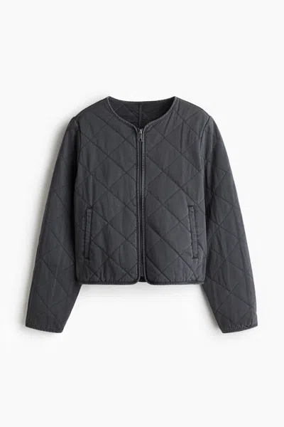 H&m Quilted Cotton Jacket In Blue