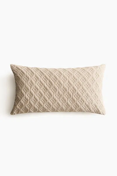 H&m Quilted Cushion Cover In Beige
