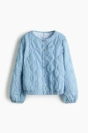 H&m Quilted Denim Jacket In Blue