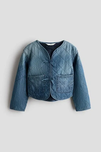 H&m Kids'  Quilted Denim Jacket In Blue