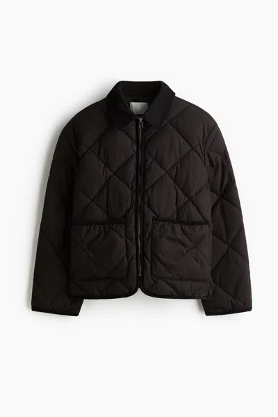 H&m Quilted Jacket In Black