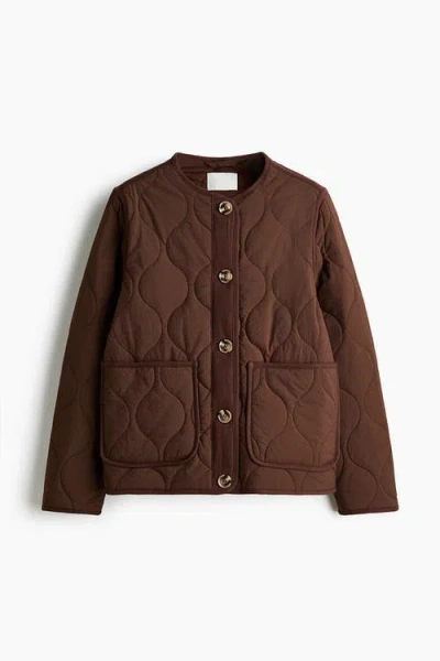H&m Quilted Jacket In Brown