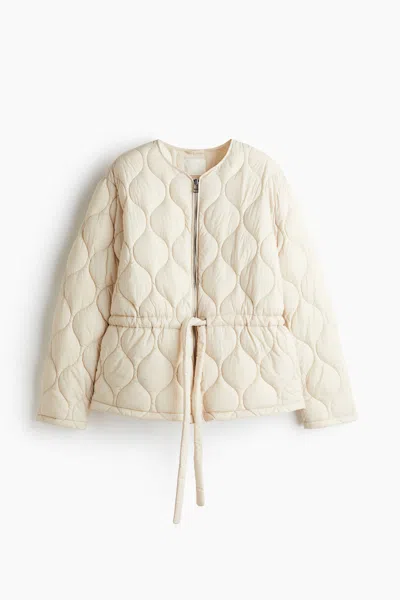 H&m Quilted Jacket In Neutral