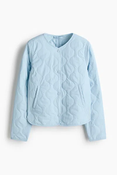 H&m Quilted Nylon Jacket In Blue