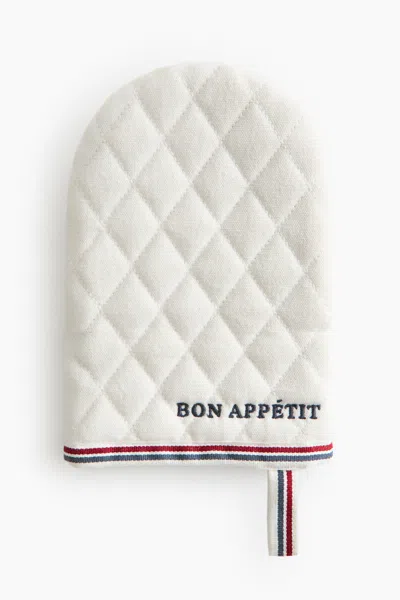 H&m Quilted Oven Mitt In White