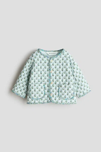 H&m Kids' Quilted Patchwork-print Jacket In Blue