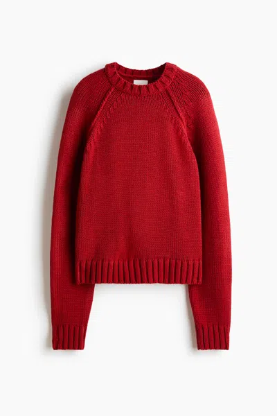 H&m Raglan-sleeved Sweater In Red