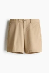 H&m Regular Fit Cotton Chino Shorts In Brown