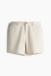 H&m Regular Fit Cotton Chino Shorts In Neutral