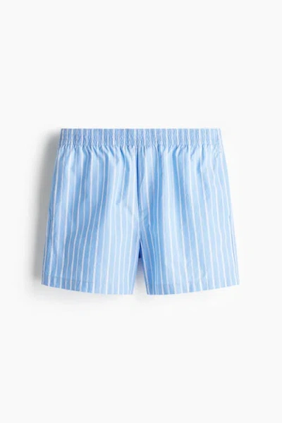 H&m Regular Fit Cotton Shorts In Blue