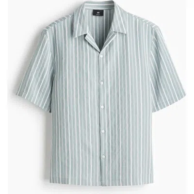 H&m Regular Fit Lyocell-blend Resort Shirt In Blue