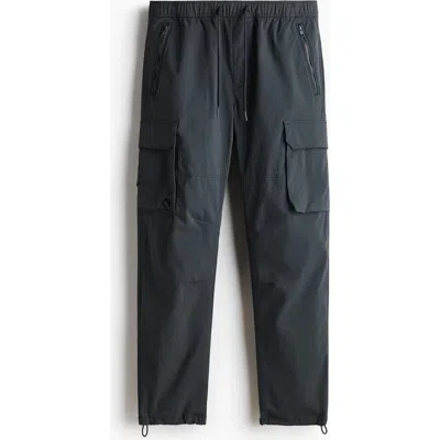 H&m Regular Fit Nylon Cargo Trousers In Gray