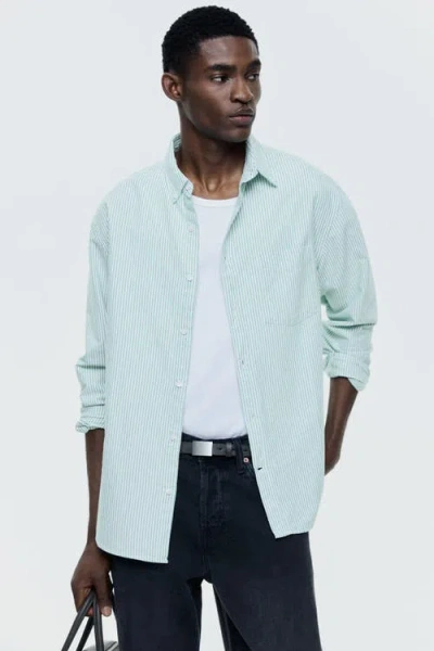 H&m Regular Fit Oxford Shirt In Blue