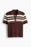H&m Regular Fit Pointelle-knit Polo Shirt In Multi