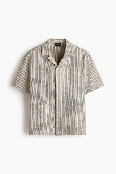 H&m Regular Fit Resort Shirt In Neutral