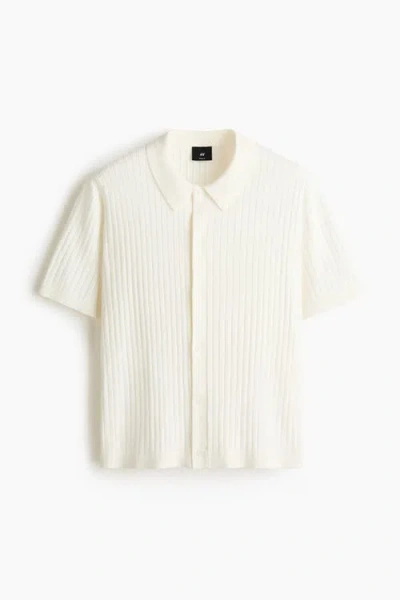 H&m Regular Fit Textured-knit Shirt In Multi