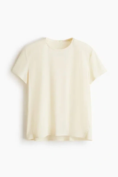 H&m Regular Fit Running T-shirt With Drymove In Yellow