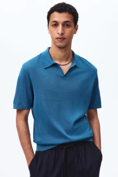 H&m Regular Fit Silk-blend Polo Shirt In Multi